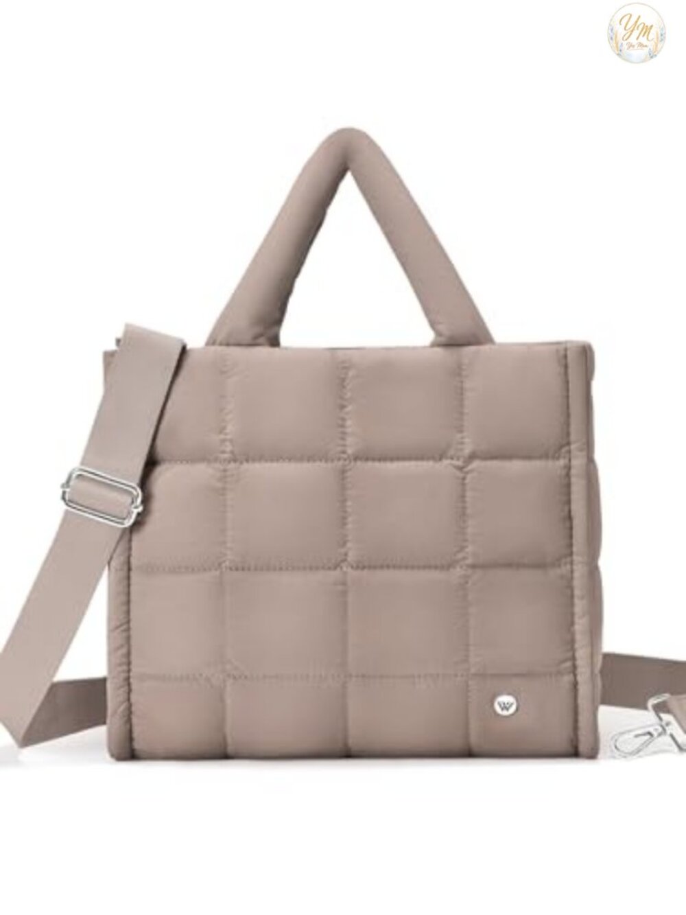 Quilted Puffer Tote Bag Lightweight Crossbody Nylon Satchel